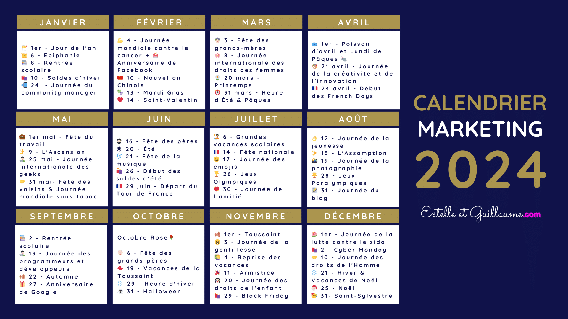 calendrier marketing 2024